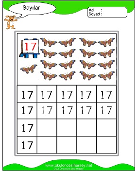 okul öncesi 2 sayısı çizgi çalışması